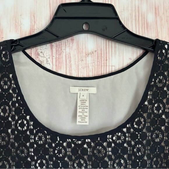 J. Crew Leslie Black Eyelet Crochet Lace Dressy Tank Top - Picture 5 of 10